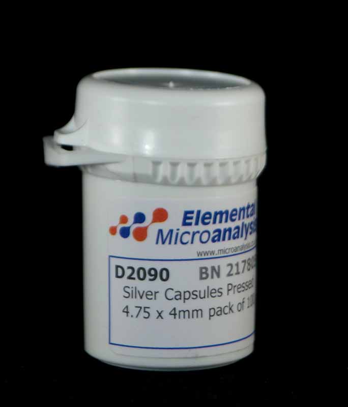 Silver Capsules Pressed 4.75 x 4mm pack of 100